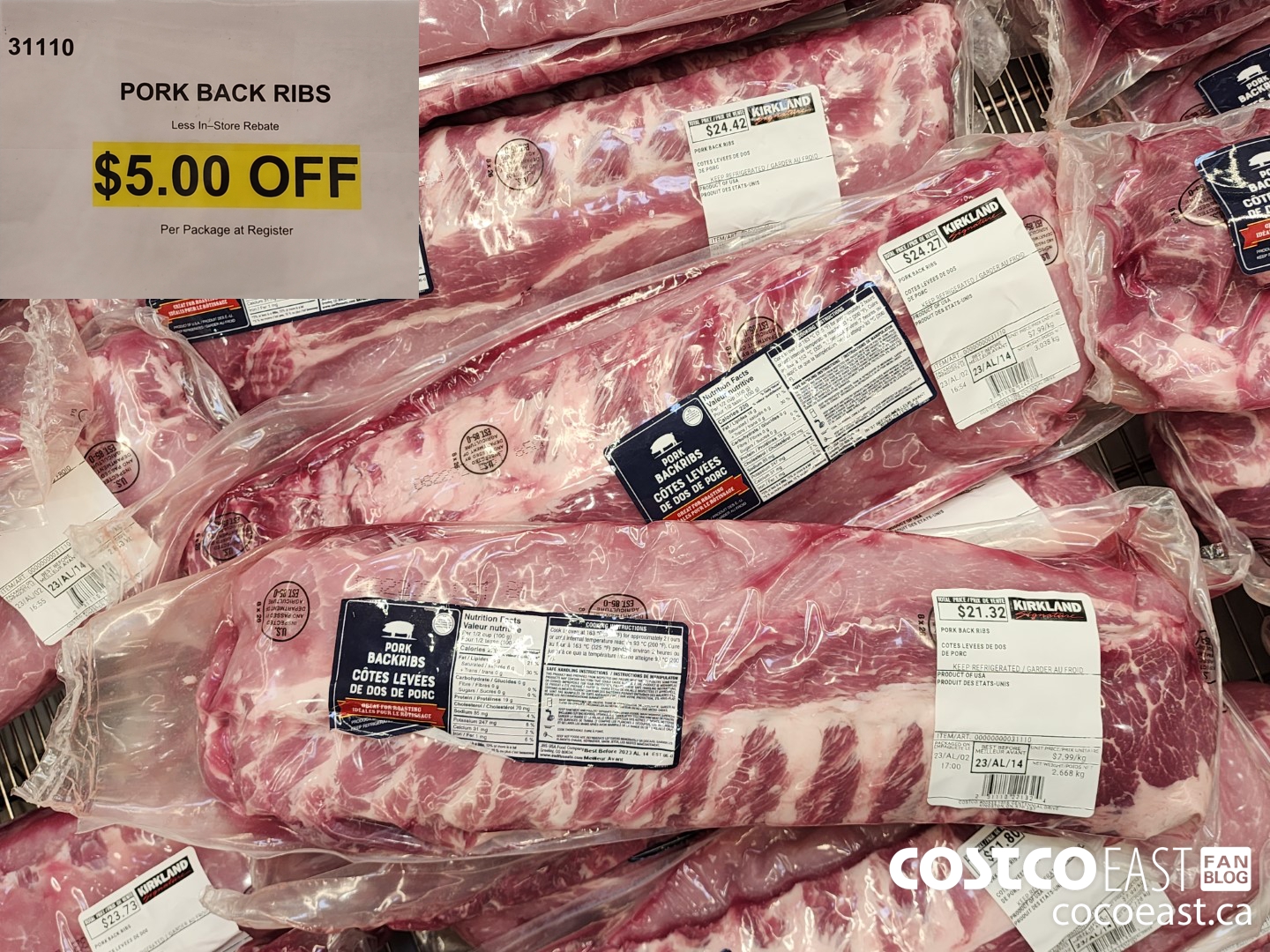 31110 PORK BACK RIBS ($5.00 INSTANT SAVINGS)