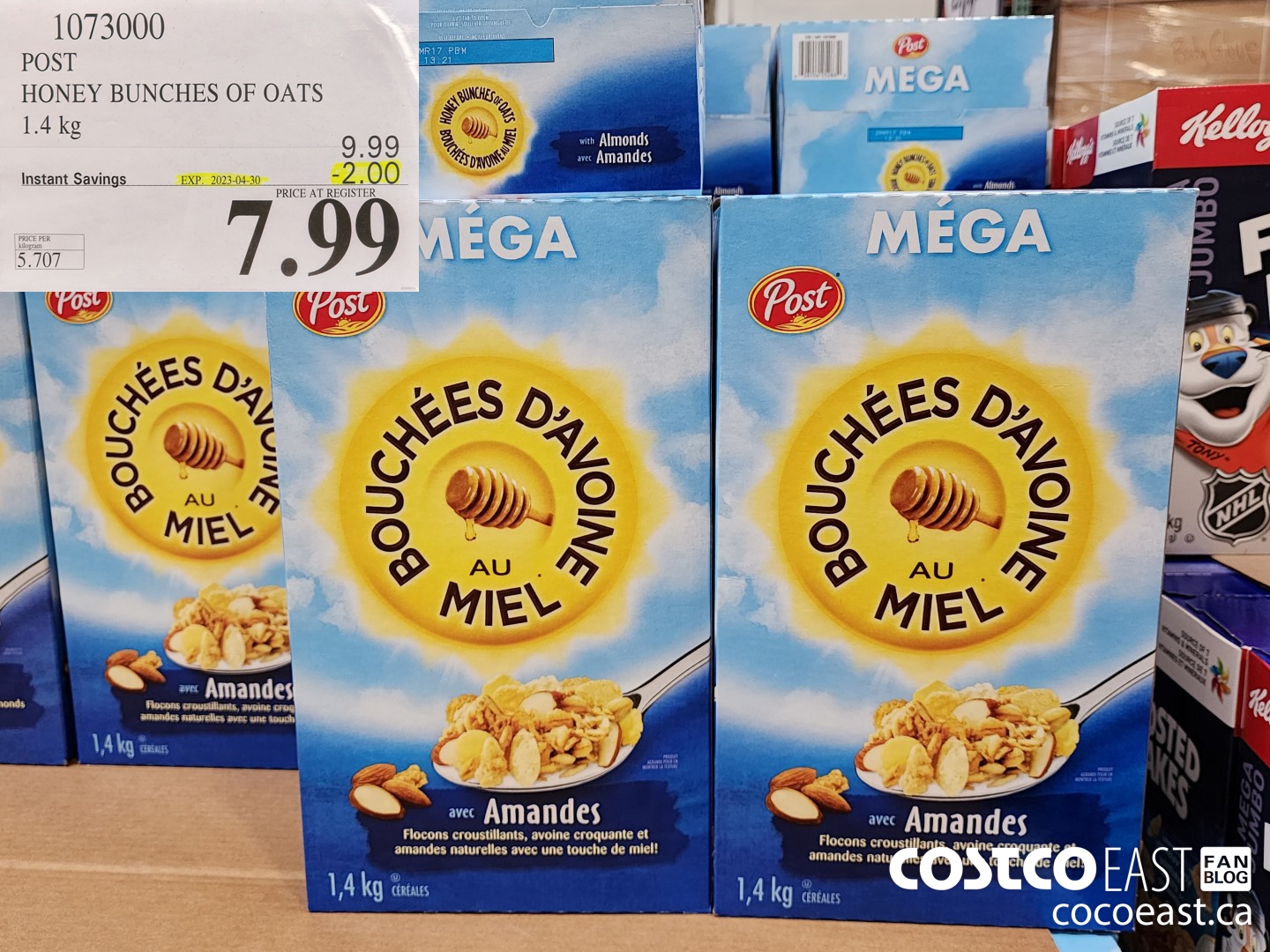 1073000 POST HONEY BUNCHES OF OATS 1.4 KG ($2.00 INSTANT SAVINGS EXPIRES ON 2023-04-30) $7.99