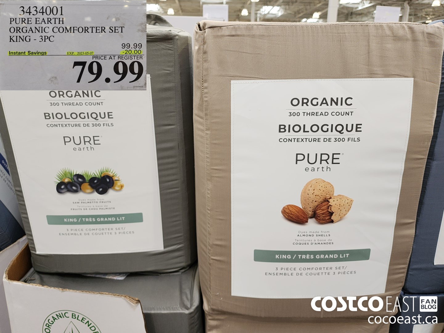 3434001 PURE EARTH ORGANIC COMFORTER SET KING - 3PC ($20.00 INSTANT SAVINGS EXPIRES ON 2023-05-07) $79.99