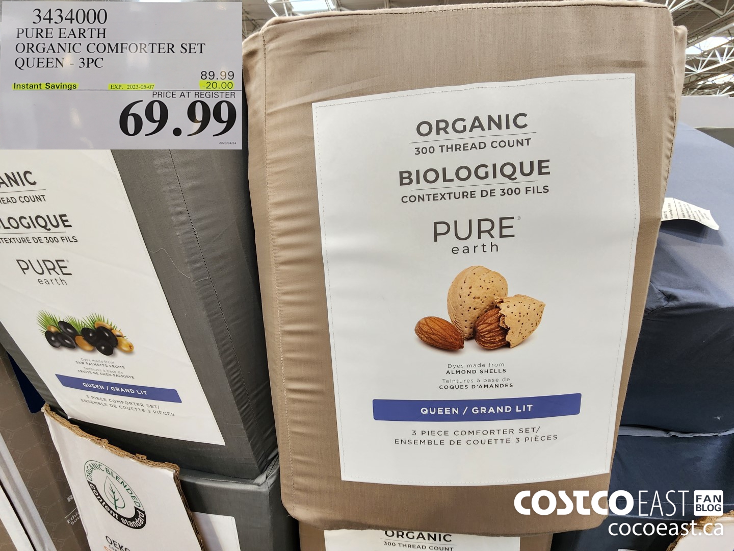 3434000 PURE EARTH ORGANIC COMFORTER SET QUEEN - 3PC ($20.00 INSTANT SAVINGS EXPIRES ON 2023-05-07) $69.99