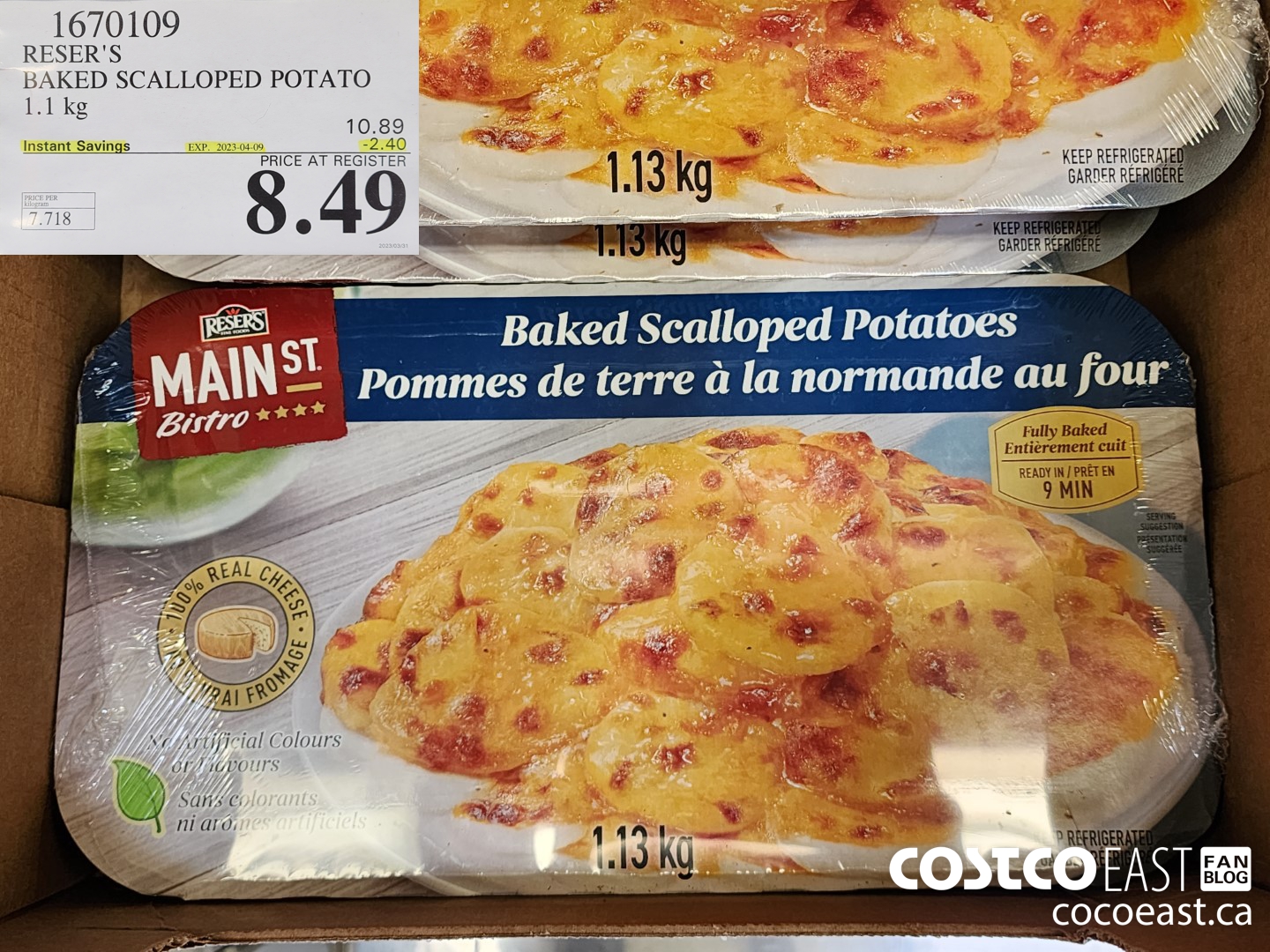 1670109 RESER'S BAKED SCALLOPED POTATOES 1.1 kg ($2.40 INSTANT SAVINGS EXPIRES ON 2023-04-09) $8.49