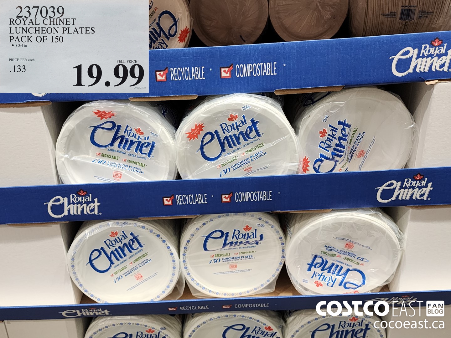 237039 ROYAL CHINET LUNCHEON PLATES PACK OF 150 $19.99