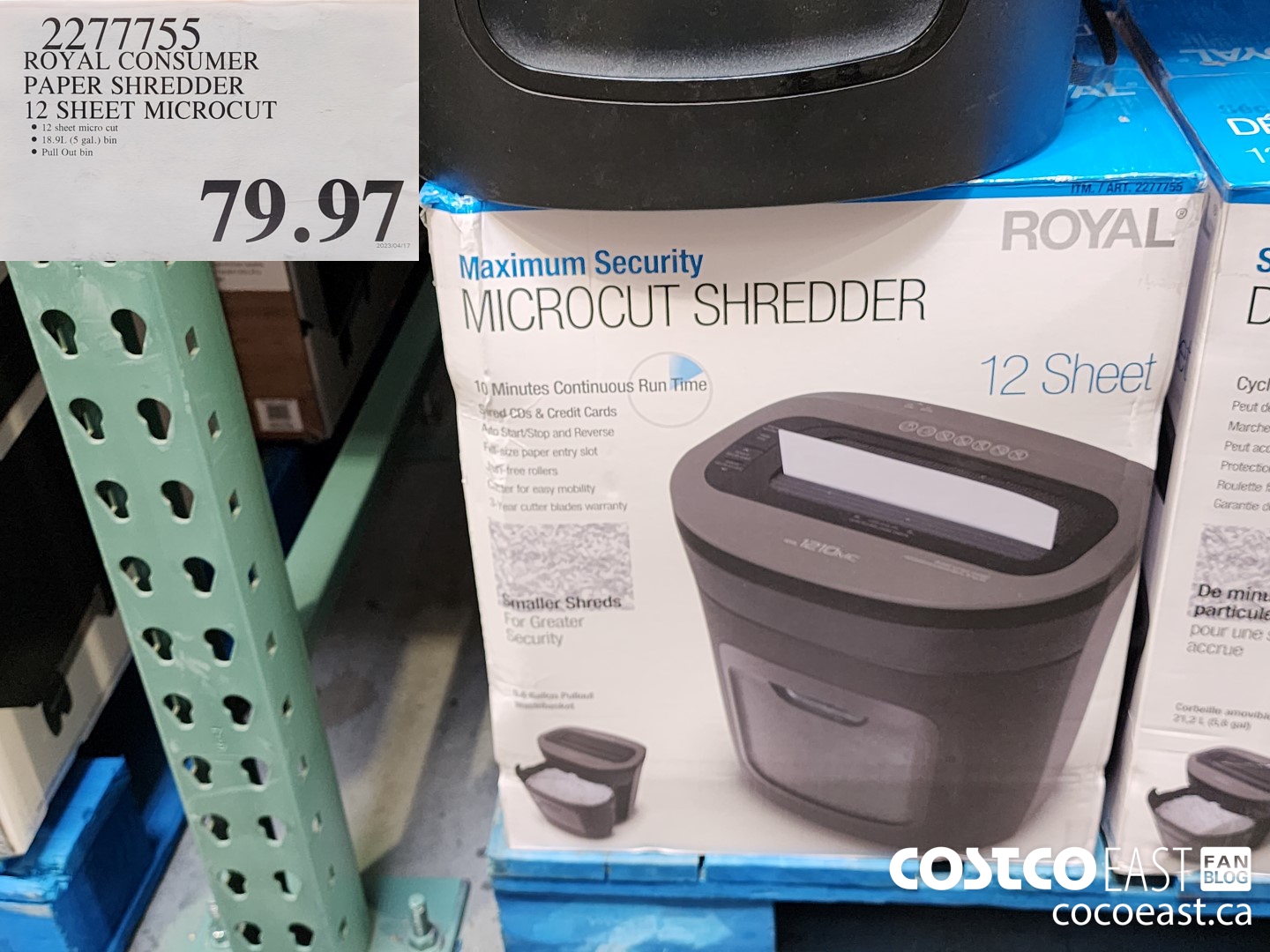 2277755 ROYAL CONSUMER PAPER SHREDDER 12 SHEET MICROCUT $79.97