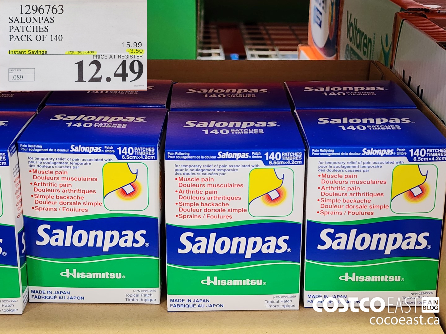 1296763 SALONPAS PATCHES PACK OF 140 ($3.50 INSTANT SAVINGS EXPIRES ON 2023-04-30) $12.49