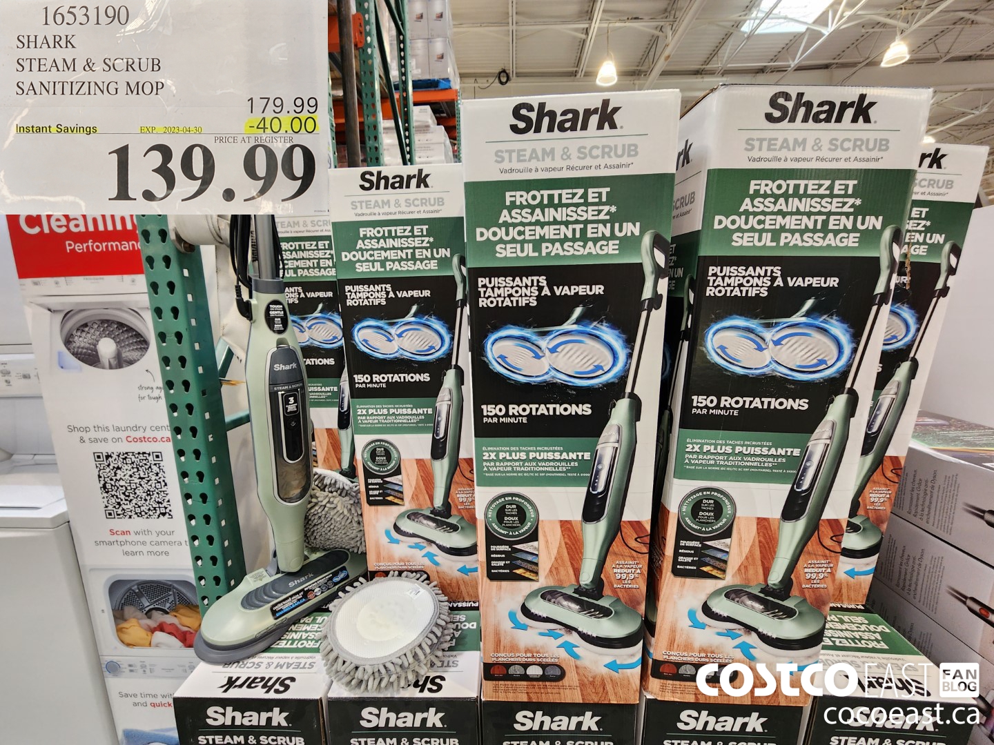 1653190 SHARK STEAM & SCRUB SANITIZING MOP ($40.00 INSTANT SAVINGS EXPIRES ON 2023-04-30) $139.99