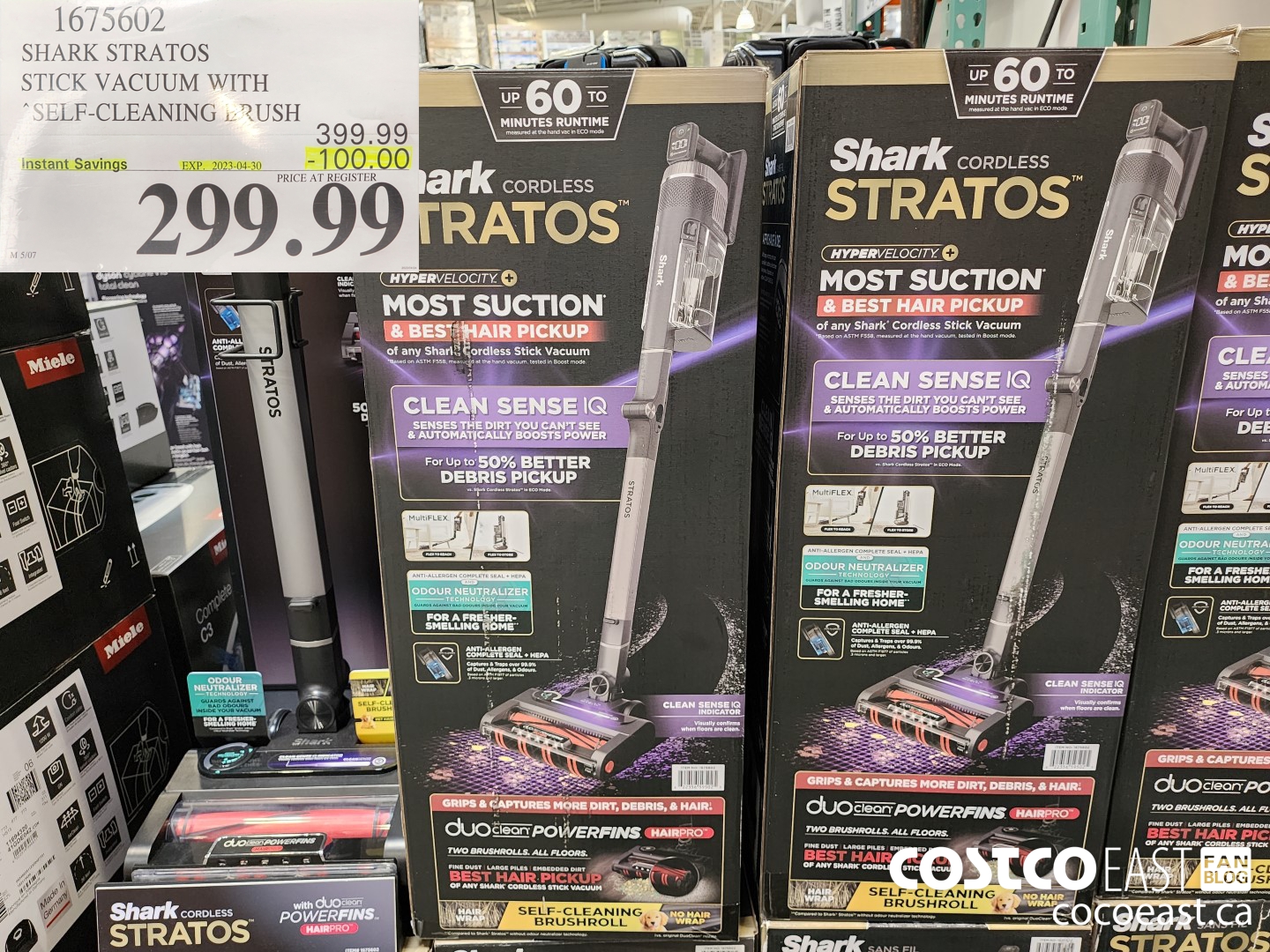 1675602 SHARK STRATOS STICK VACUUM WITH SELF-CLEANING BRUSH ($100.00 INSTANT SAVINGS EXPIRES ON 2023-04-30) $299.99