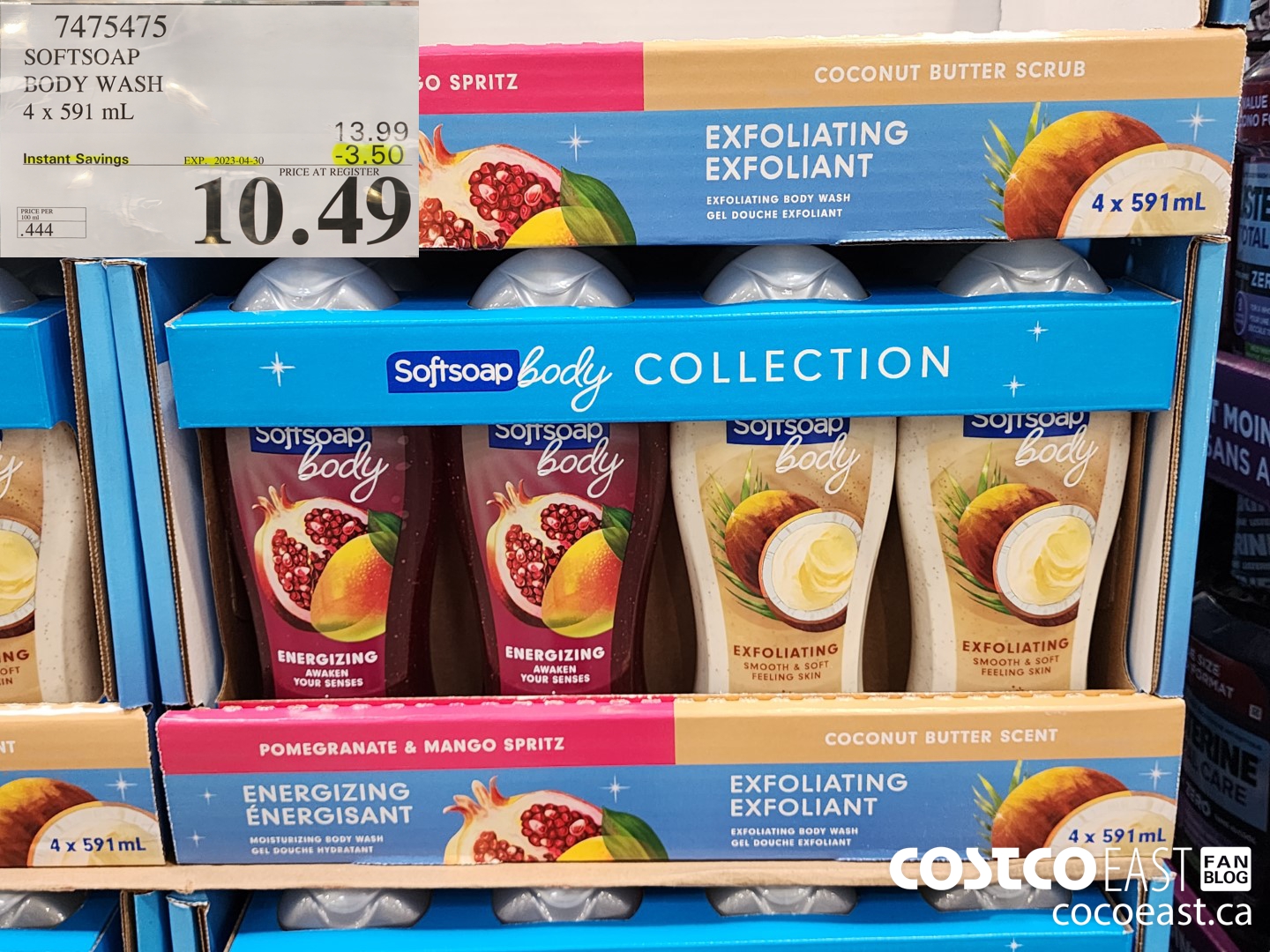 7475475 SOFTSOAP BODY WASH 4 x 591 mL ($3.50 INSTANT SAVINGS EXPIRES ON 2023-04-30) $10.49