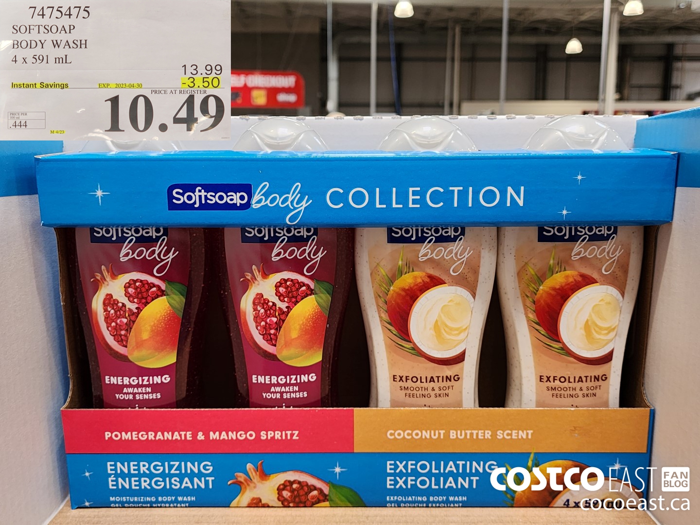 7475475 SOFTSOAP BODY WASH 4 x 591 mL ($3.50 INSTANT SAVINGS EXPIRES ON 2023-04-30) $10.49