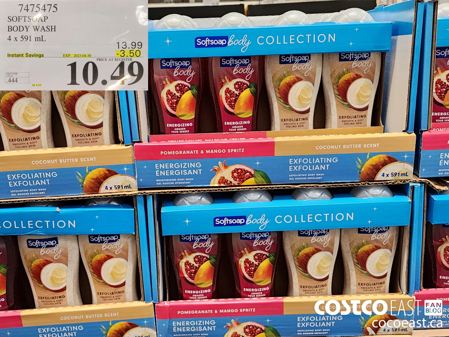 7475475 SOFTSOAP BODY WASH 4 x 591 mL 2023-04.30 ($3.50 INSTANT SAVINGS) $10.49