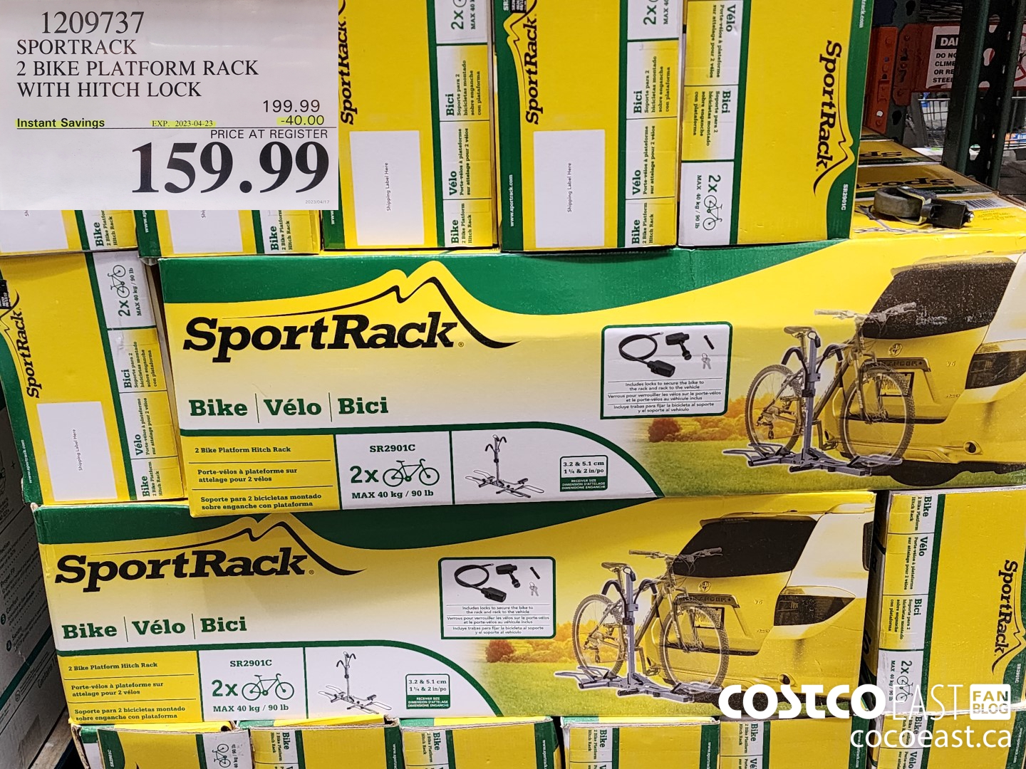 1209737 SPORTRACK 2 BIKE PLATFORM RACK WITH HITCH LOCK ($40.00 INSTANT SAVINGS EXPIRES ON 2023-04-23) $159.99