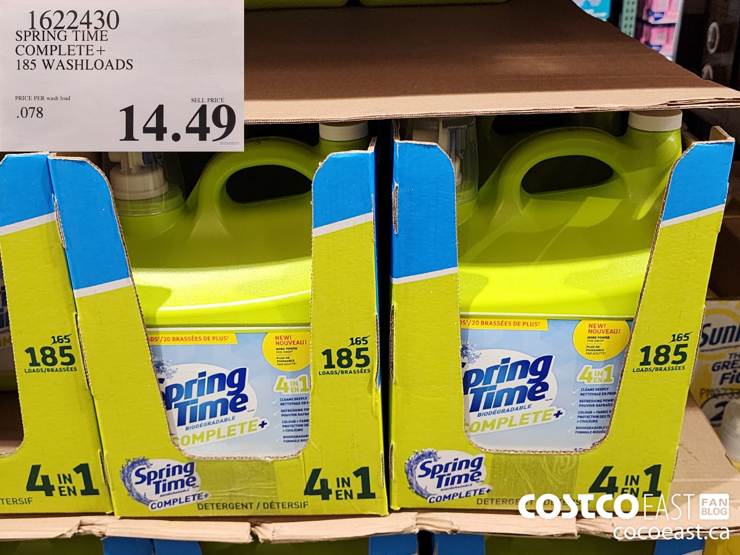 1622430 SPRINGTIME COMPLETE+ 185 wash loads $14.99