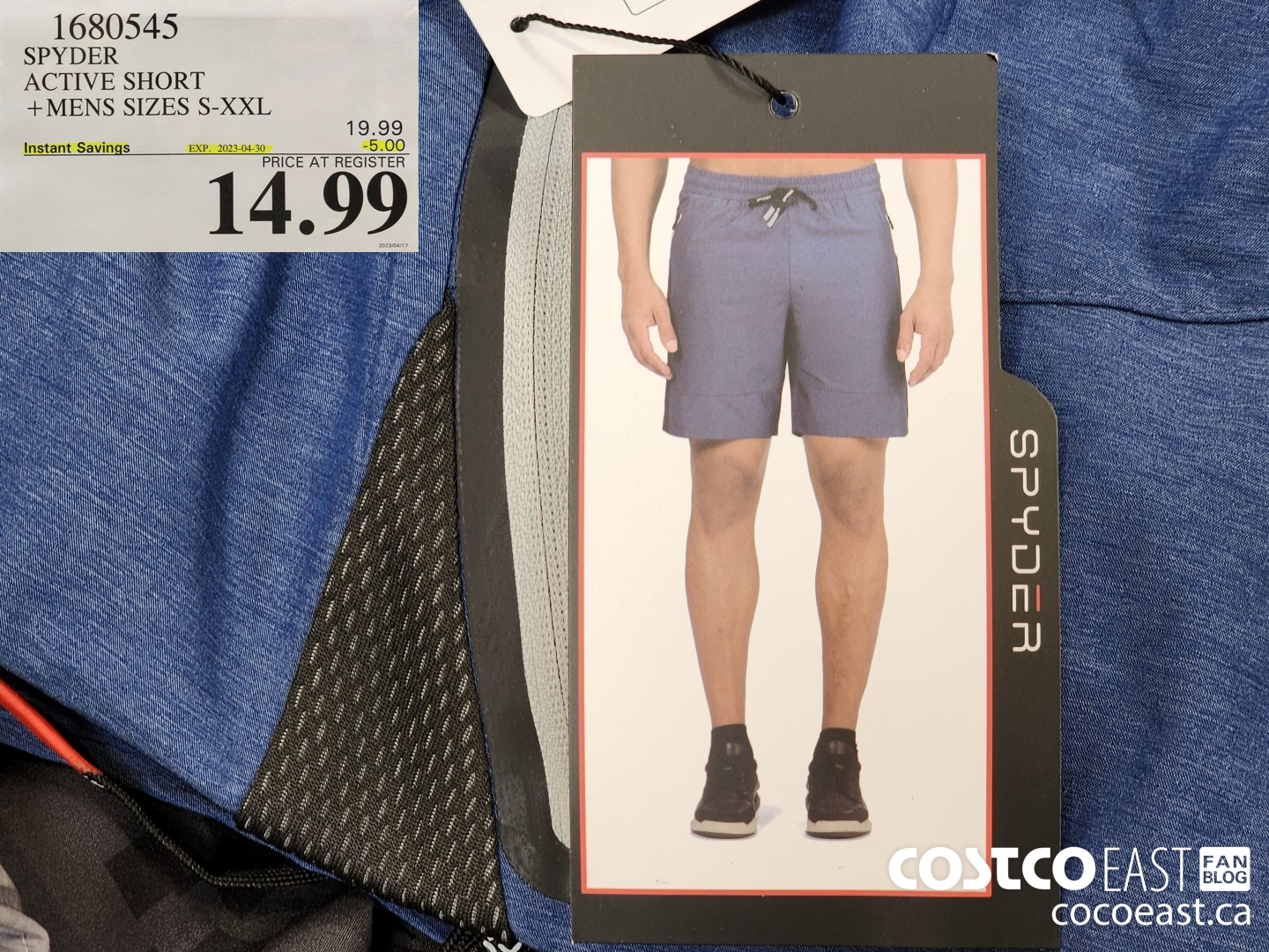 1680545 SPYDER ACTIVE SHORT +MENS SIZES S-XXL ($5.00 INSTANT SAVINGS EXPIRES ON 2023-04-30) $14.99