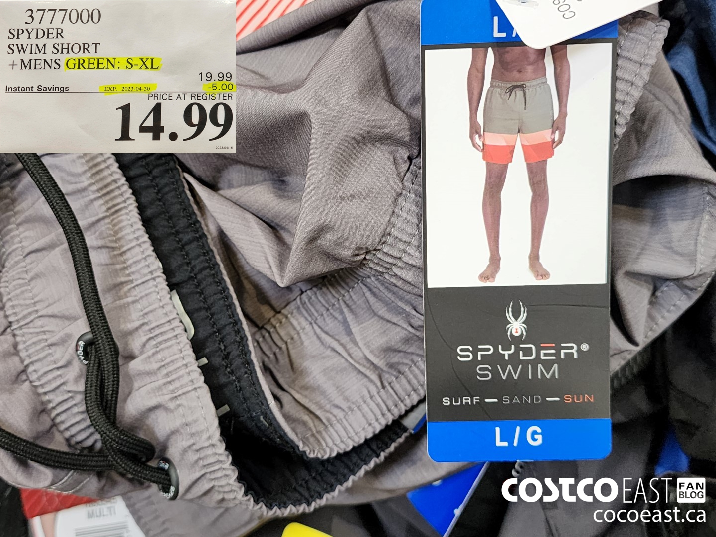 3777000 SPYDER SWIM SHORT +MENS SIZES S-XL ($5.00 INSTANT SAVINGS EXPIRES ON 2023-04-30) $14.99