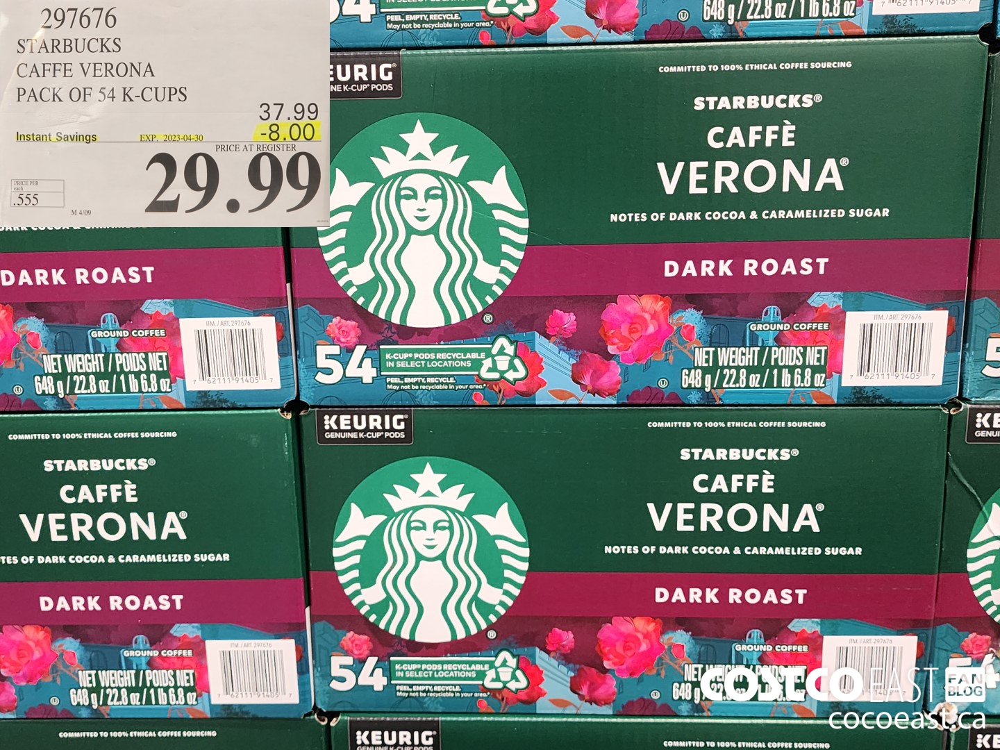 297676 STARBUCKS CAFFE VERONA K-CUPS 54 COUNT ($8.00 INSTANT SAVINGS EXPIRES ON 2023-04-30) $29.99