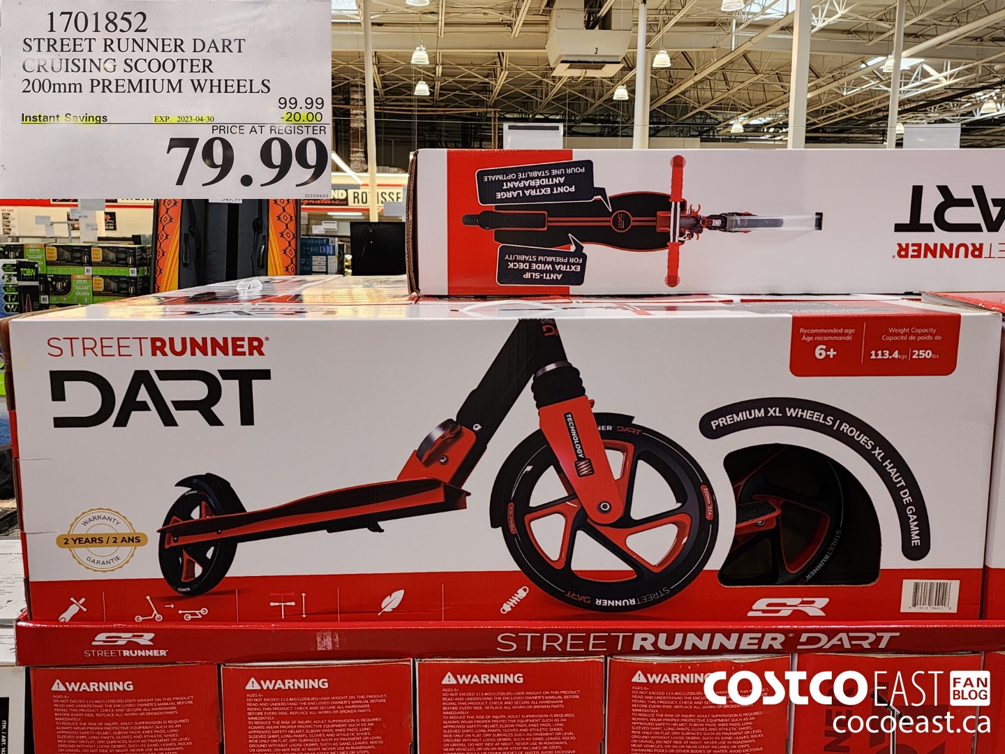 1701852 STREET RUNNER DART CRUISING SCOOTER 200mm PREMIUM WHEELS ($20.00 INSTANT SAVINGS EXPIRES ON 2023-04-30) $79.99