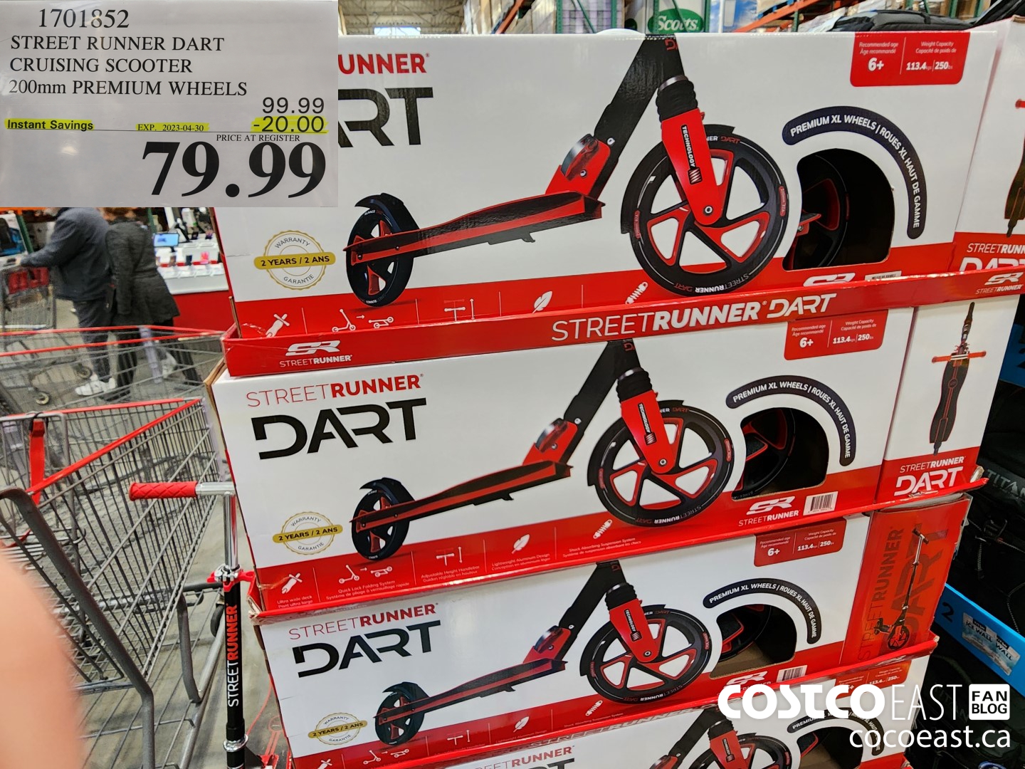 1701852 STREET RUNNER DART CRUISING SCOOTER 200mm PREMIUM WHEELS ($20.00 INSTANT SAVINGS EXPIRES ON 2023-04-30) $79.99