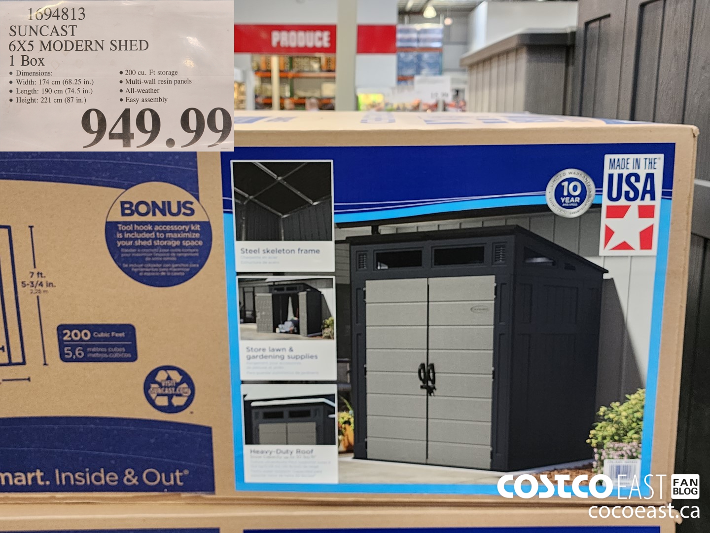 Costco Weekend Sales April 14th 16th 2023 Ontario Atlantic Canada   SUNCAST 6X5 MODERN SHED 1 Box 20230414 74406 