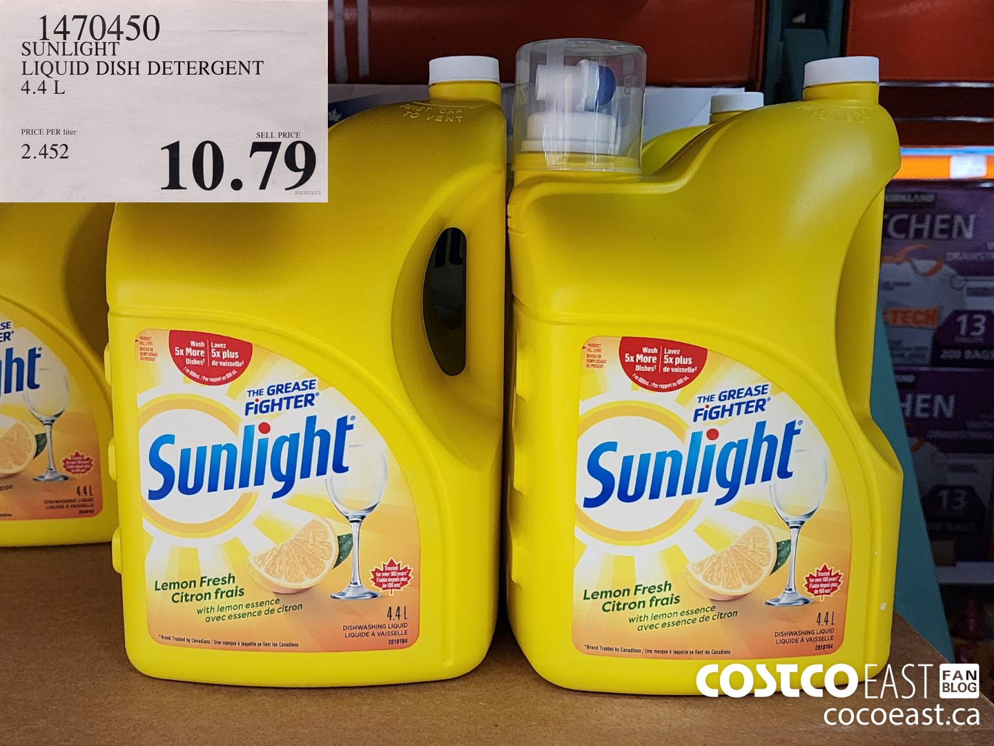 1470450 SUNLIGHT LIQUID DISH DETERGENT 4.4L $10.79