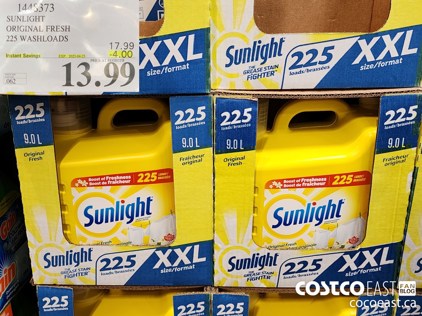 1448373 SUNLIGHT ORIGINAL FRESH 225 wash loads ($4.00 INSTANT SAVINGS EXPIRES ON 2023-04-23) $13.99