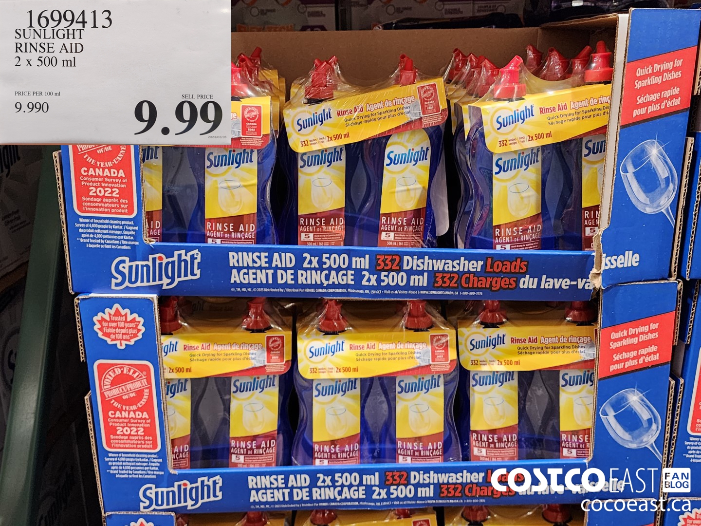 1699413 SUNLIGHT RINSE AID 2 x 500 ml $9.99
