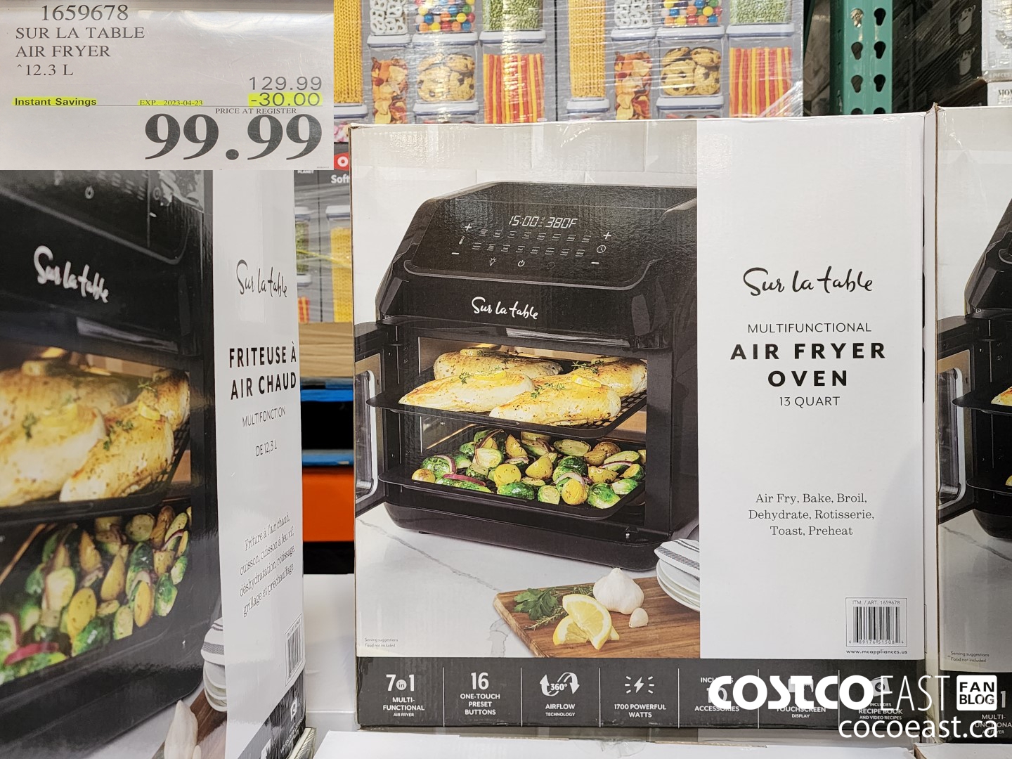 1659678 SUR LA TABLE AIR FRYER 12.3L ($30.00 INSTANT SAVINGS EXPIRES ON 2023-04-23) $99.99