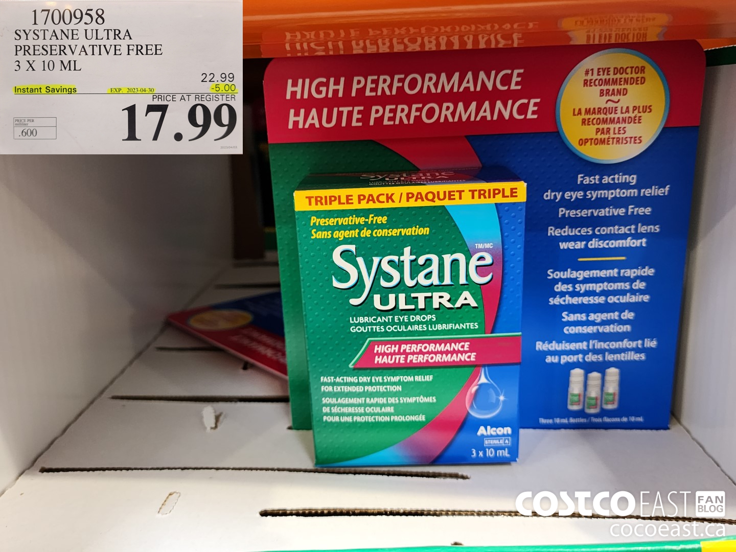 1700958 SYSTANE ULTRA PRESERVATIVE FREE 3 X 10 ML ($5.00 INSTANT SAVINGS EXPIRES ON 2023-04-30) $17.99