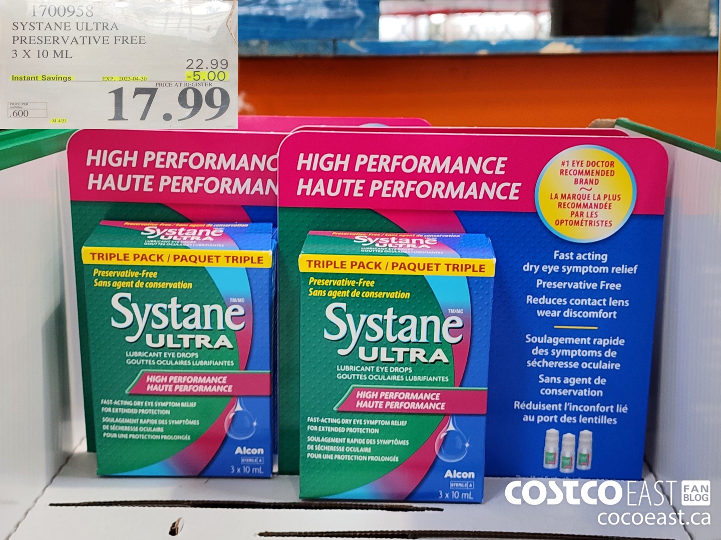 1700958 SYSTANE ULTRA PRESERVATIVE FREE 3 X 10 ML ($5.00 INSTANT SAVINGS EXPIRES ON 2023-04-30) $17.99