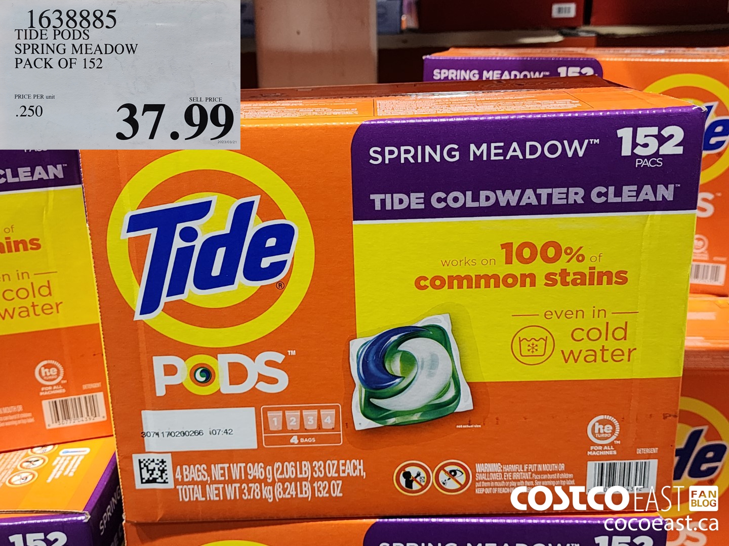 1638885 TIDE PODS SPRING MEADOW PACK OF 152 $37.99