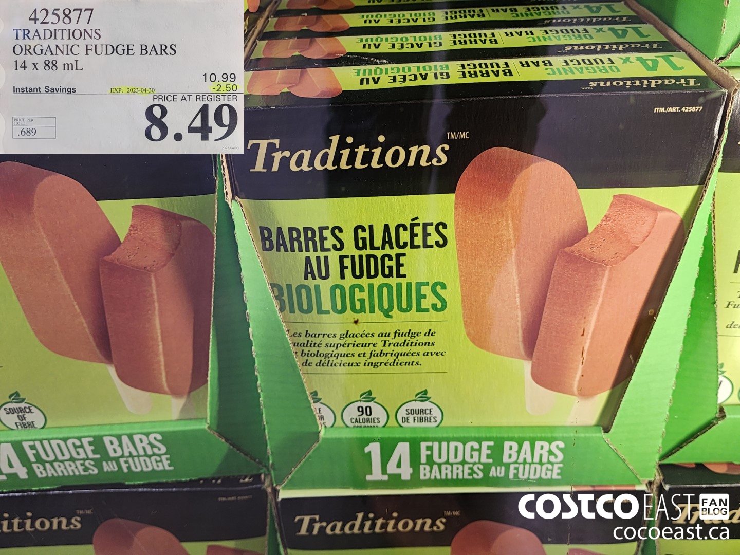 4253877 TRADITIONS FUDGE BARS 14 x 88 ml ($2.50 INSTANT SAVINGS EXPIRES ON 2023-04-30) $8.49