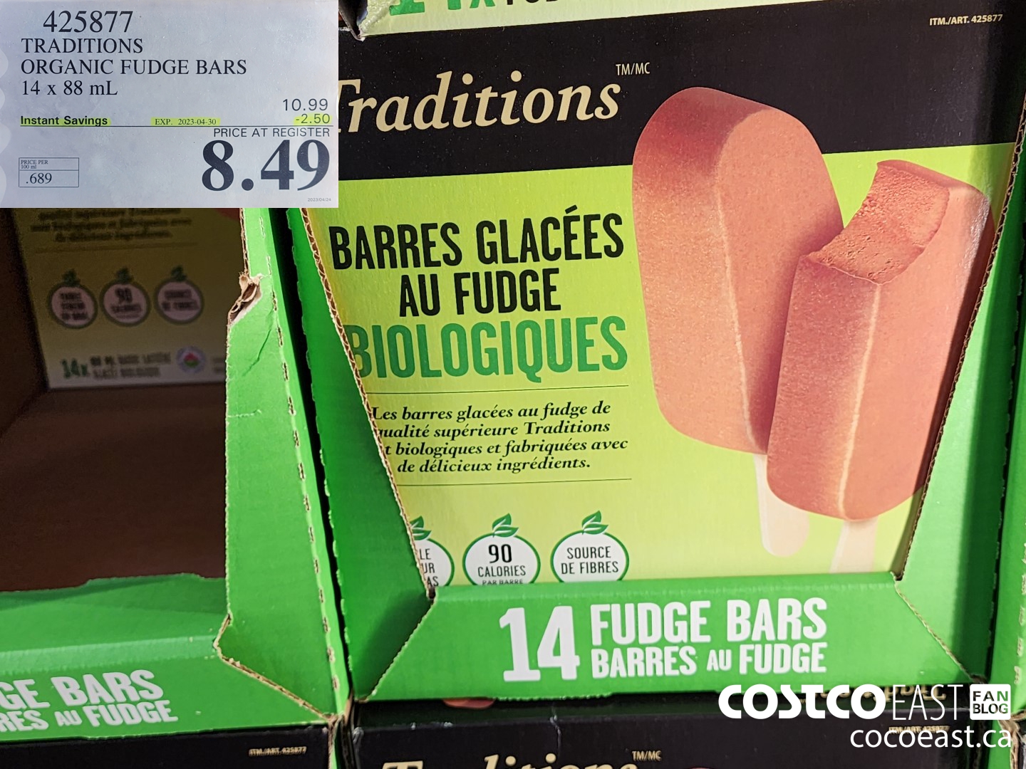 4253877 TRADITIONS FUDGE BARS 14 x 88 ml ($2.50 INSTANT SAVINGS EXPIRES ON 2023-04-30) $8.49