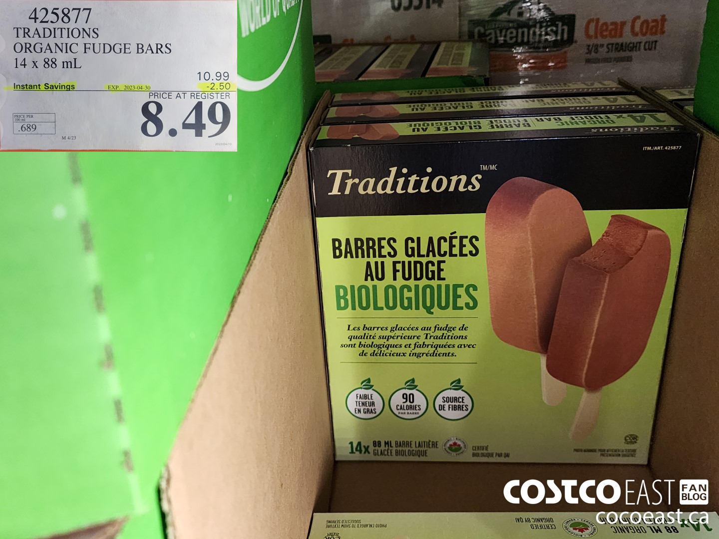 425877 TRADITIONS ORGANIC FUDGE BARS 14 x 88 ML ($2.50 INSTANT SAVINGS EXPIRES ON 2023-04-30) $8.49