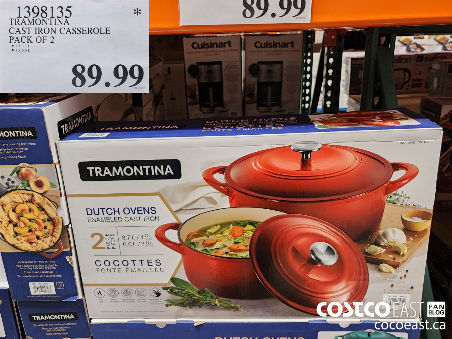 1398135 TRAMONTINA CAST IRON CASSEROLE PACK OF 2 $89.99