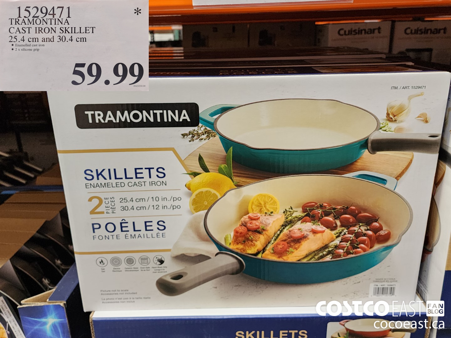 1529471 TRAMONTINA CAST IRON SKILLET 25.4 CM AND 30.5 CM $59.99