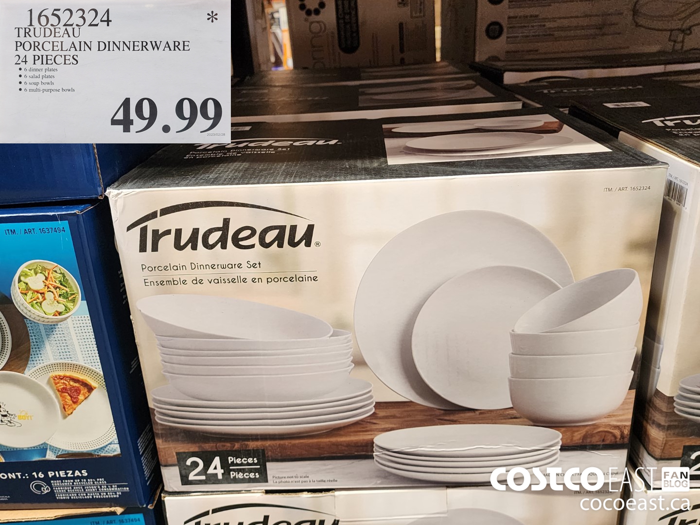 1652324 TRUDEAU PORCELAIN DINNERWARE 24 PIECES $49.99