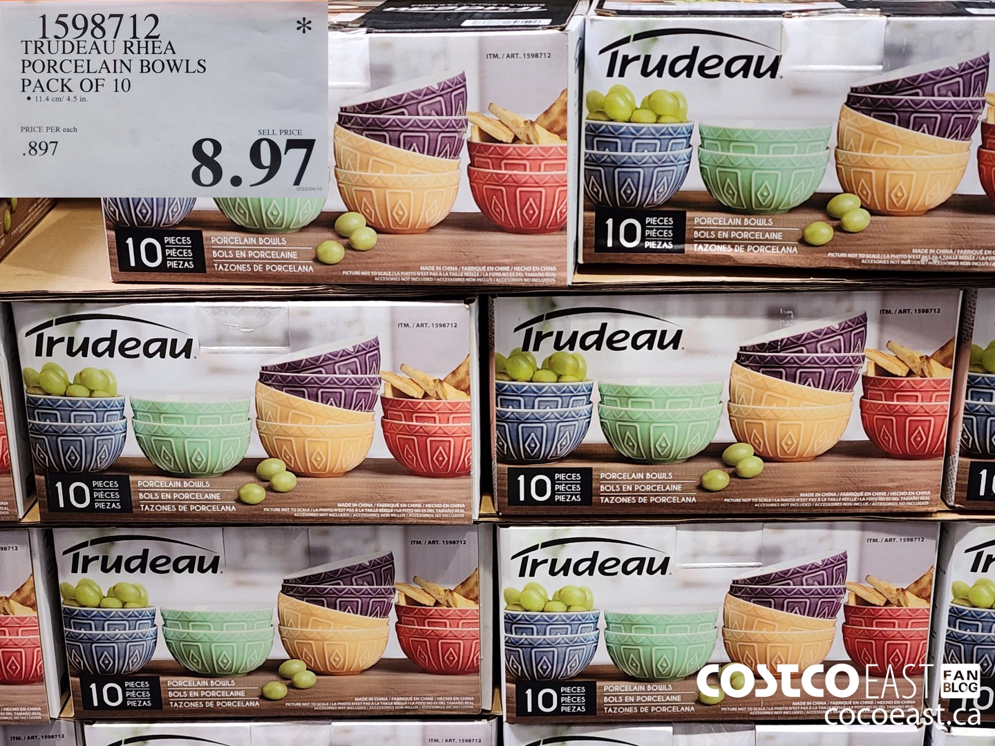 1598712 TRUDEAU RHEA PORCELAIN BOWLS PACK OF 10 $8.97