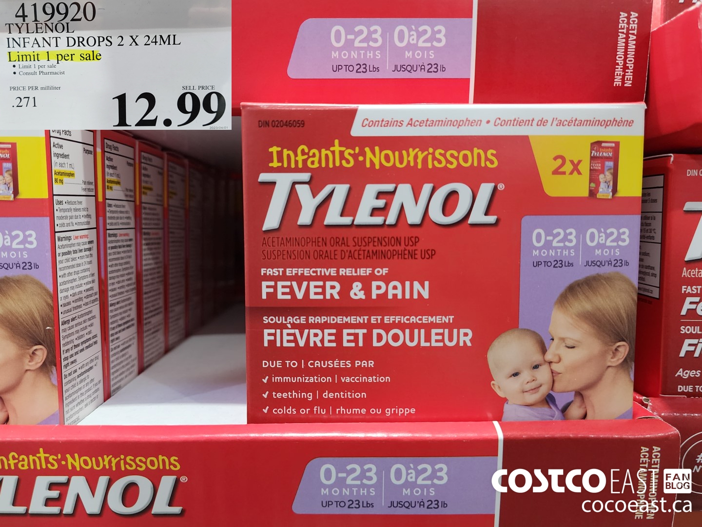 419920 TYLENOL INFANT DROPS 2 x 24ML LIMIT OF 1 PER SALE $12.99