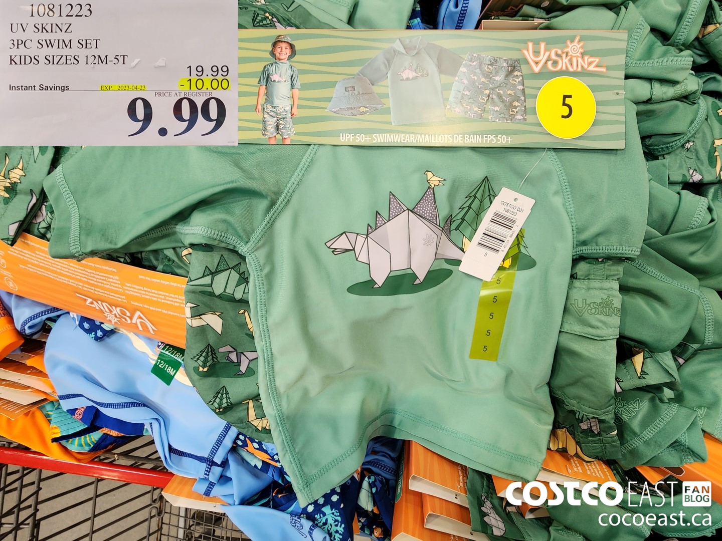 1081223 UV SKINZ 3PC SWIM SET KIDS SIZES 12M-5T ($10.00 INSTANT SAVINGS EXPIRES ON 2023-04-23) $9.99