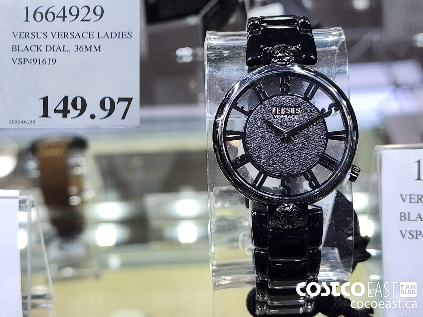 1664929 VERSUS VERSACE LADIES BLACK DIAL, 36MM VSP491619 $149.97