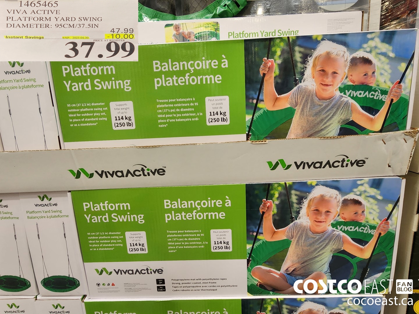 1465465 VIVA ACTIVE PLATFORM YARD SWING DIAMETER: 95CM/37.5IN ($10.00 INSTANT SAVINGS EXPIRES ON 2023-04-30) $37.99