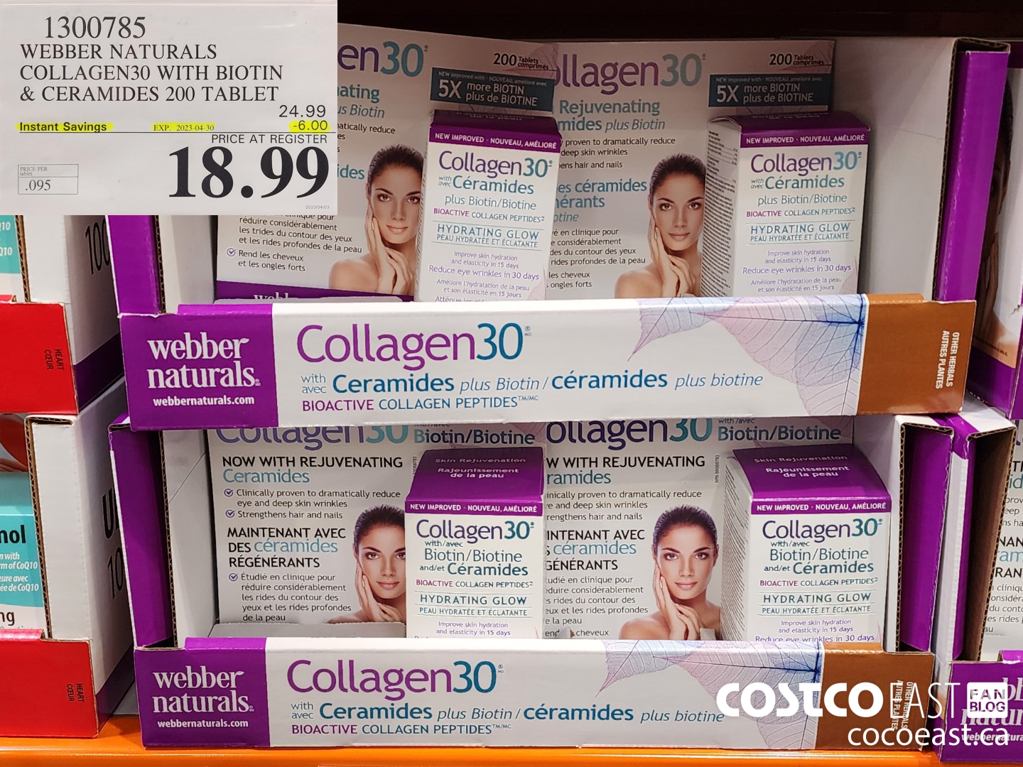 1300785 WEBBER NATURALS COLLAGEN30 WITH BIOTIN & CERAMIDES 200 TABLET ($6.00 INSTANT SAVINGS EXPIRES ON 2023-04-30) $18.99