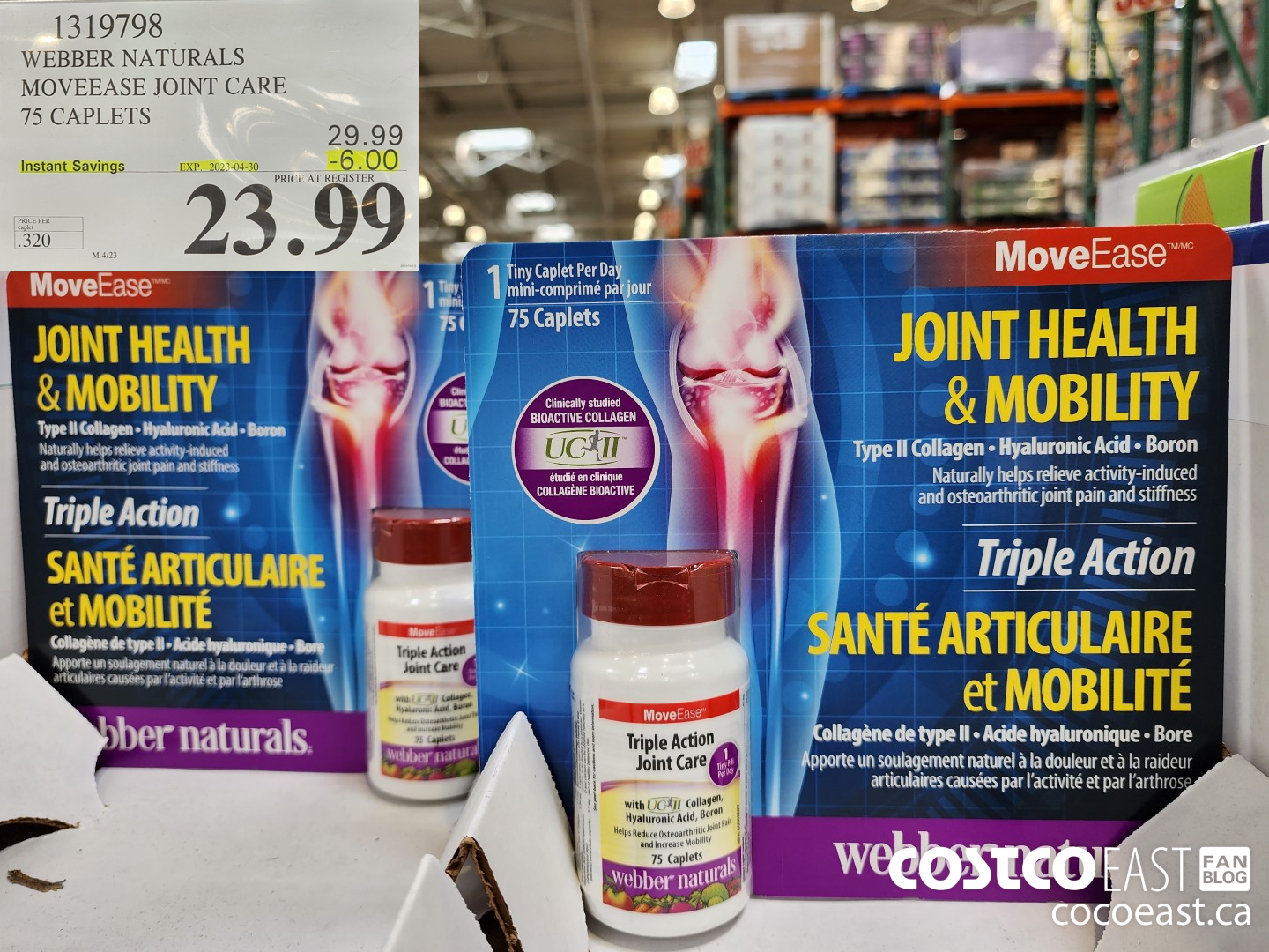 1319798 WEBBER NATURALS MOVEEASE JOINT CARE 75 CAPLETS ($6.00 INSTANT SAVINGS EXPIRES ON 2023-04-30) $23.99