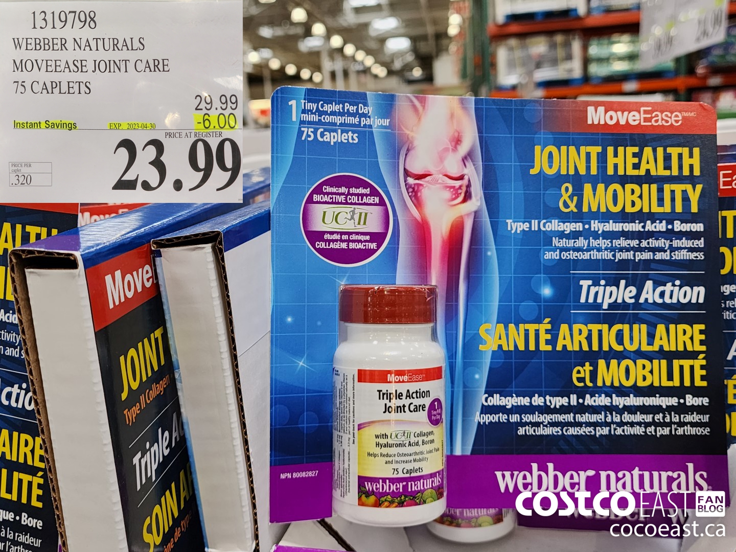 1319798 WEBBER NATURALS MOVEEASE JOINT CARE 75 CAPLETS ($6.00 INSTANT SAVINGS EXPIRES ON 2023-04-30) $23.99