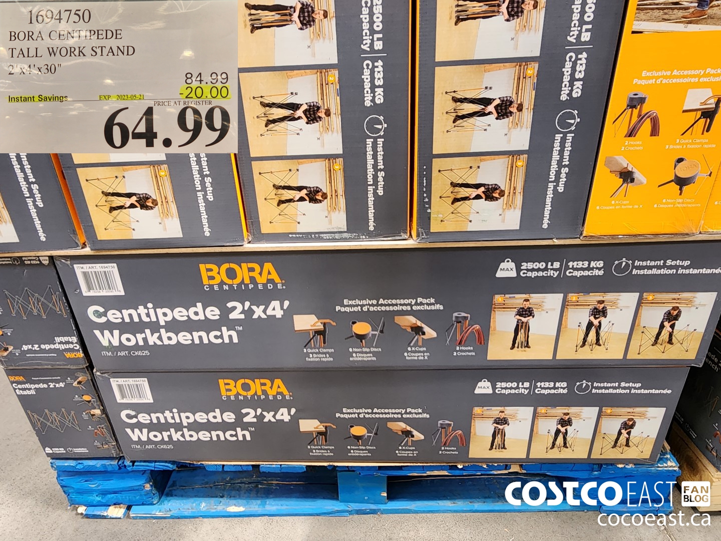 1694750 BORA CENTIPEDE TALL WORK STAND 2' X 4' X 30