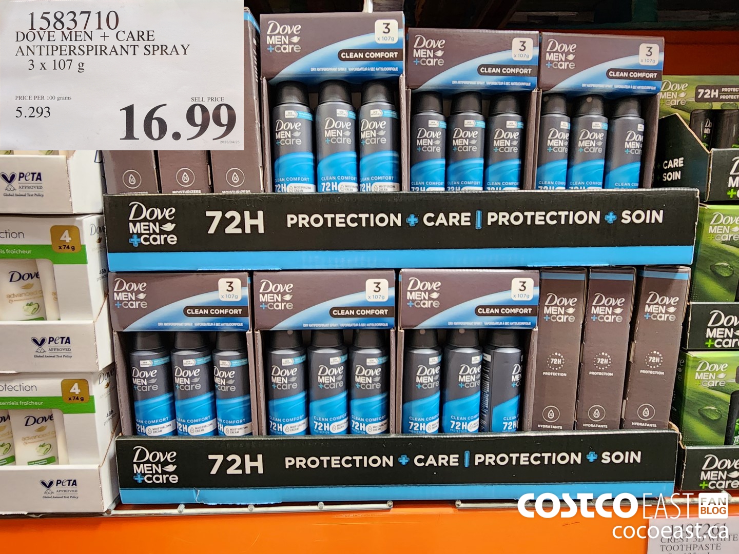 1583710 DOVE MEN + CARE ANTIPERSPIRANT SPRAY 3 X 107 G $16.99