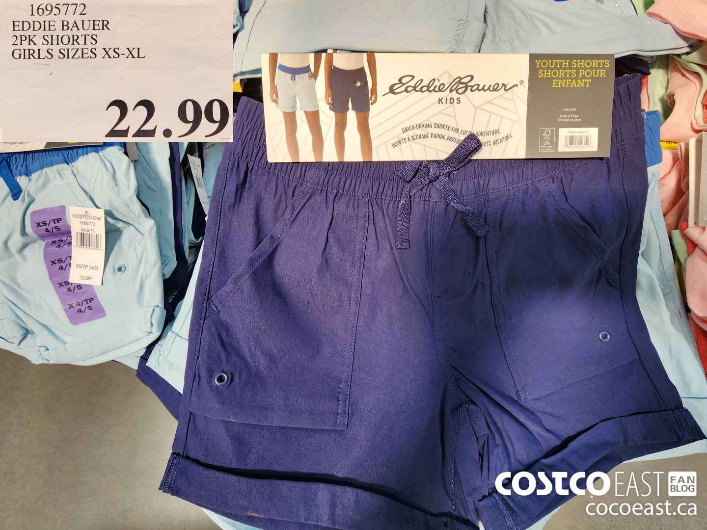 1695772 EDDIE BAUER 2PK SHORTS GIRLS SIZES XS-XL $22.99