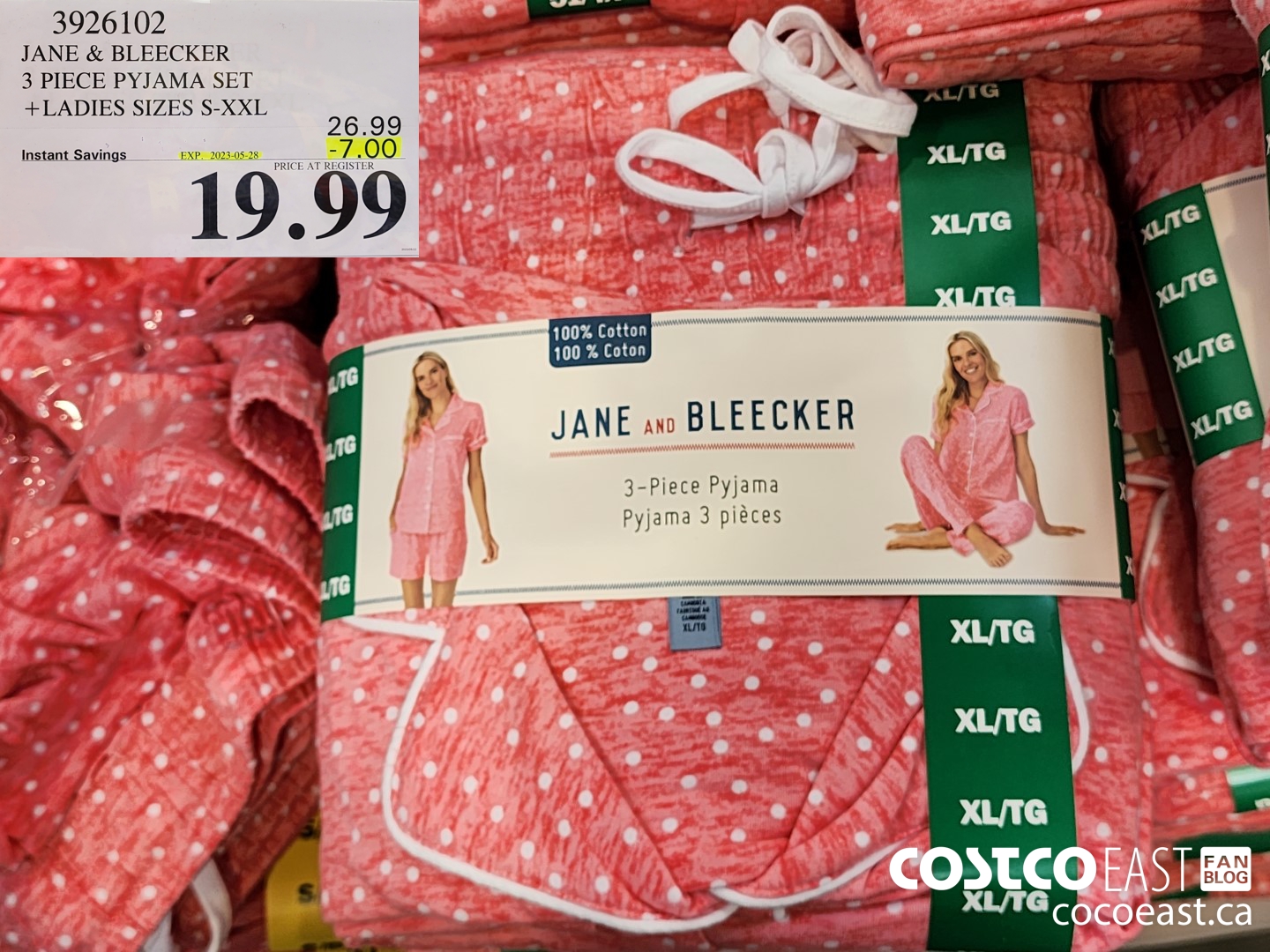 3926102 JANE & BLEECKER 3 PIECE PYJAMA +LADIES SIZES S-XXL 2023-05-8 ($7.00 INSTANT SAVINGS) $19.99