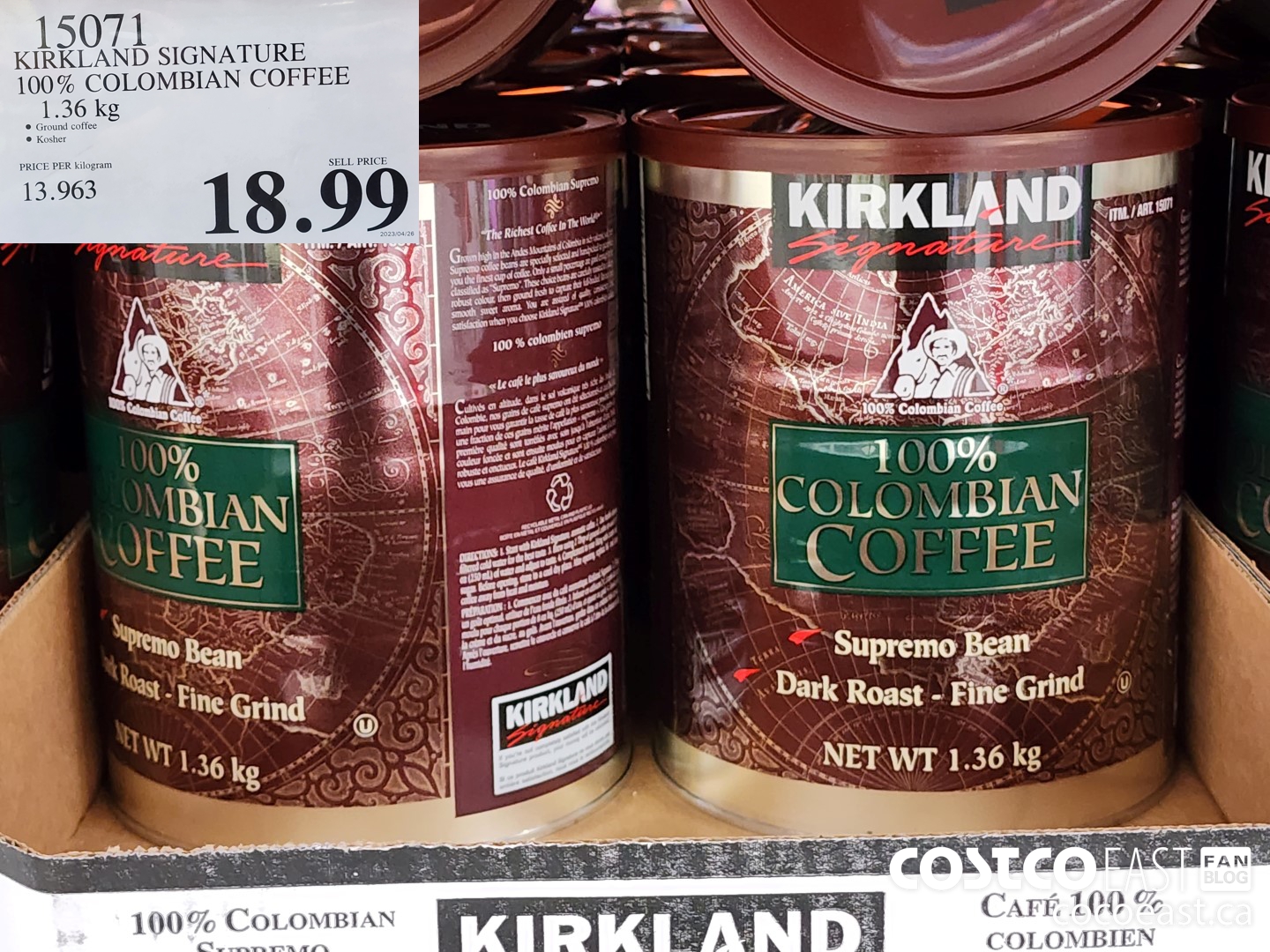 Kirkland Signature Decaffeinated Coffee, Dark Roast, 3 lbs, 1.3kg