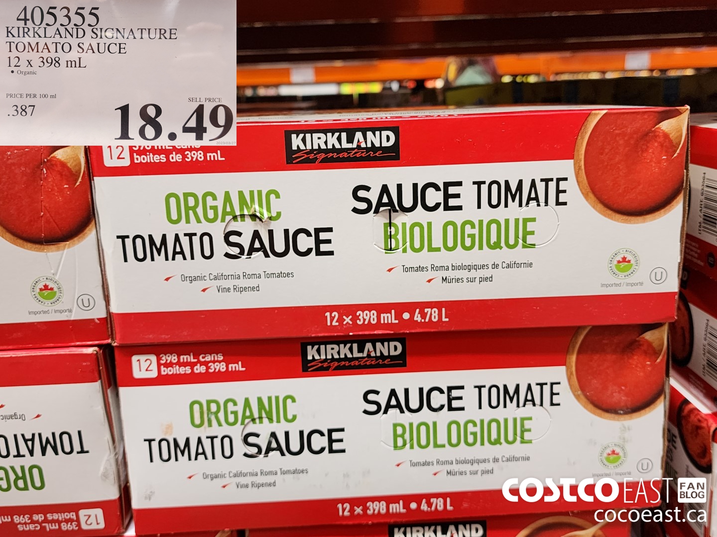 Kirkland Signature Organic Tomato Paste, 12 x 156 mL