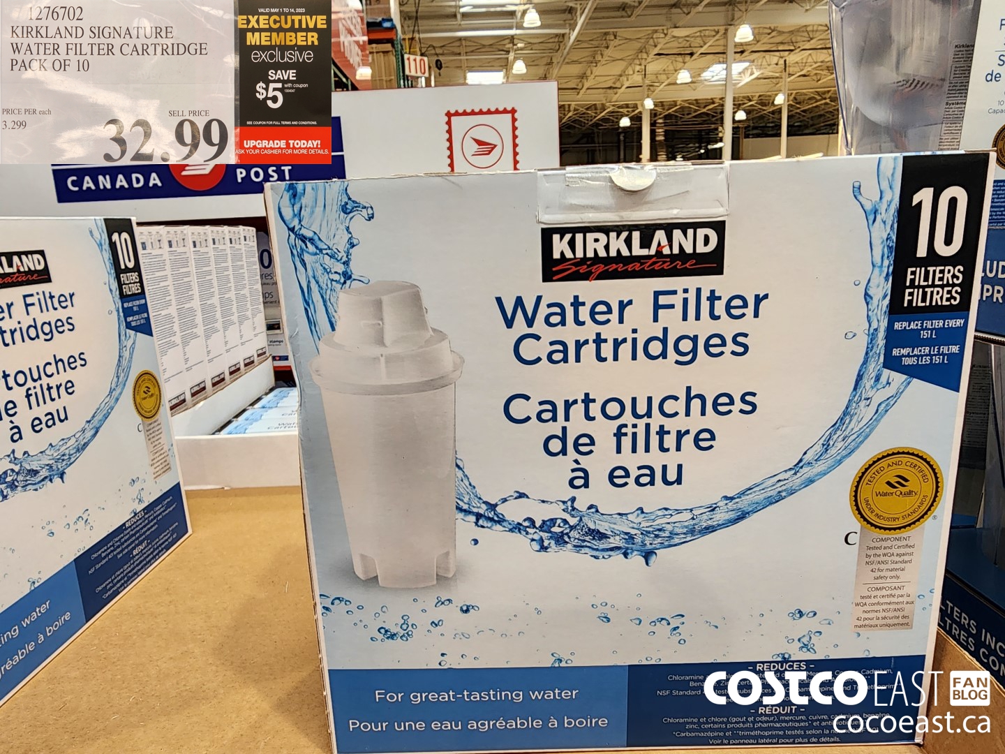 1276702 KIRKLAND SIGNATURE WATER FILTER CARTRIDGE PACK OF 10 ($5.00 INSTANT SAVINGS EXPIRES ON 2023-05-14) $27.99