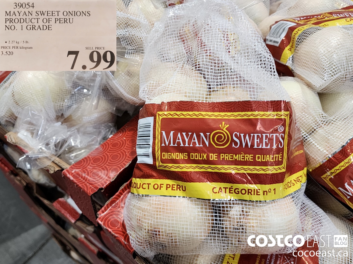 39054 MAYAN SWEET ONIONS PRODUCT OF PERU NO. 1 GRADE $7.99